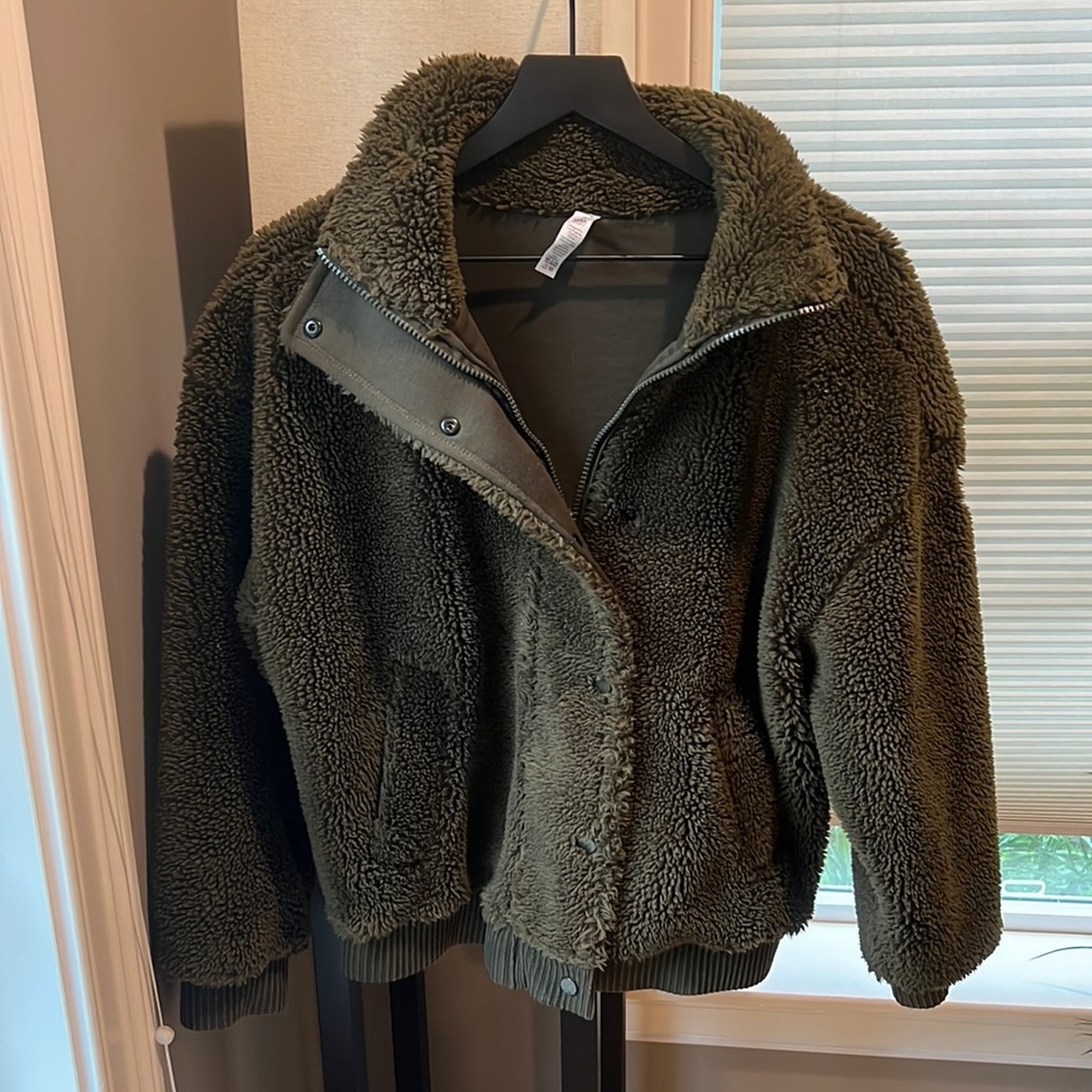Also varsity Sherpa jacket